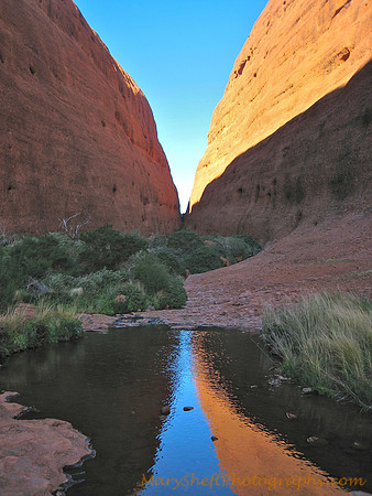 Colorful Walpa Gorge and reflection at Uluru-Kata Tjuta National Park, Australia